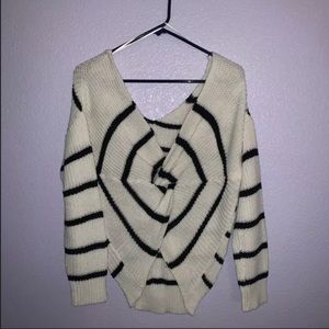 Off shoulder striped sweater size M